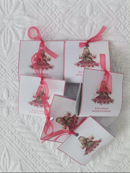Özel Tasarım Hazır Paketlenmiş Kınamıza Hoşgeldiniz Yazılı Hediyelik Dağıtmalık Kına 50 Adet - 4
