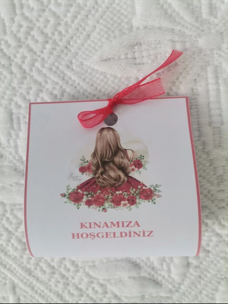Özel Tasarım Hazır Paketlenmiş Kınamıza Hoşgeldiniz Yazılı Hediyelik Dağıtmalık Kına 50 Adet - 6