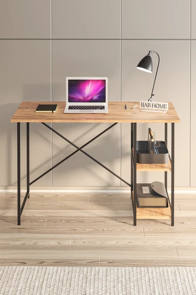 Mavera Home Çalışma Masası Ceviz Renk Bilgisayar Ve Laptop Masası Çalışma Ofis Masası - 3