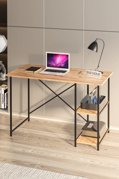 Mavera Home Çalışma Masası Ceviz Renk Bilgisayar Ve Laptop Masası Çalışma Ofis Masası - 5