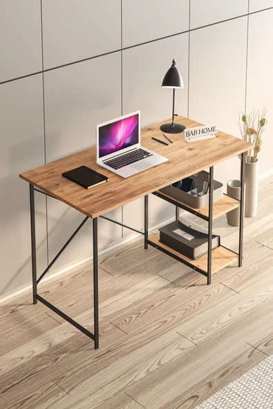 Mavera Home Çalışma Masası Ceviz Renk Bilgisayar Ve Laptop Masası Çalışma Ofis Masası - 4