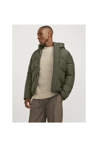Jack Jones Erkek Jjworld Yeşil Puffer Mont 12259850Y - 6