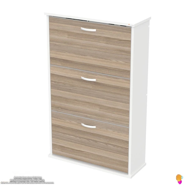 Modilayn VARBİ Asma Kapı Önü 72 x 115 x 25, 5 cm’ lik 3 Düşer Kapak 6 Göz Raf Bölmeli Ayakkabılık - 6