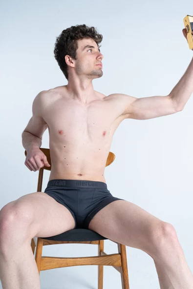 Mercan 3'lü Kutu Pamuklu Likralı Premium Esnek Kumaş Antrasit Erkek Boxer - 5