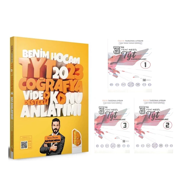 Benim Hocam 2023 TYT Coğrafya Konu ve 2021 Model TYT 3 Lü Deneme Seti 4 Kitap