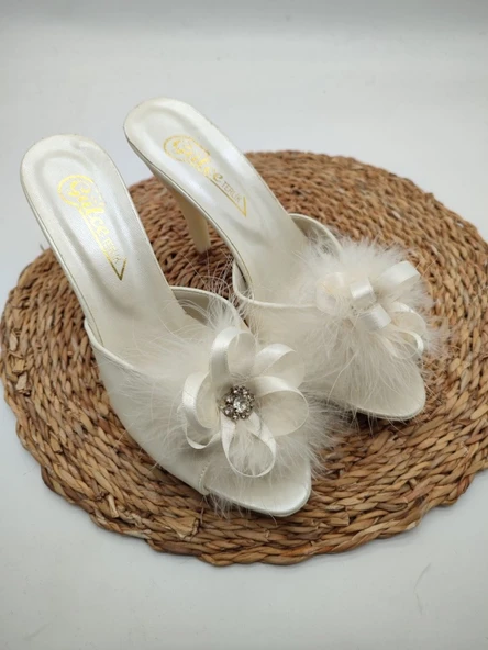 Taşlı Fiyonklu Çeyiz Terliği Ev Terliği - 4