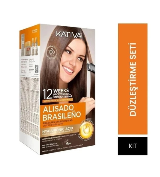 Kativa Brezilya Fönü - Evde Saç Düzleştirme Kiti - Keratinli Doğal Ve Vegan Saç Düzleştirme Seti