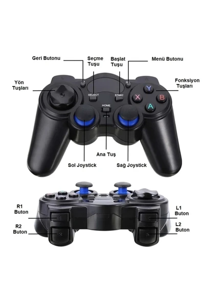 Monozone 2.4ghz Android Telefon Kablosuz Yeni Nesil Retro Oyun Kolu Gamepad Pc Tv Box Ps3 - 5