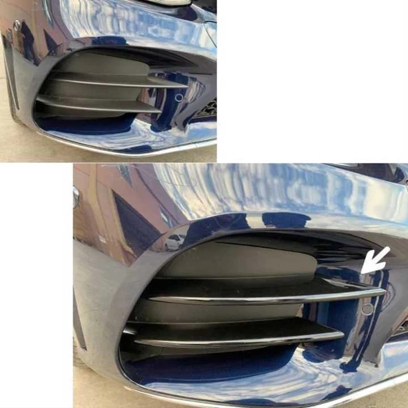 W205 2019+ C SERISI IÇIN SIS KASLARI 4 PARÇA (SIS BIÇAKLARI) (PIANO BLACK) - Resim 5