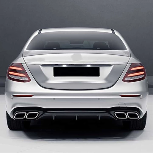 W213 E SERISI IÇIN  E63 SIYAH DIFUZOR & EGZOZ SETI (NORMAL SEDAN) 2017+ & SIYAH  EGZOZ ILE - Resim 5