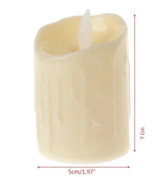 Alevli Led Mum Hareketli Alev Görünümlü Dekoratif Mum - 7Cm - 2