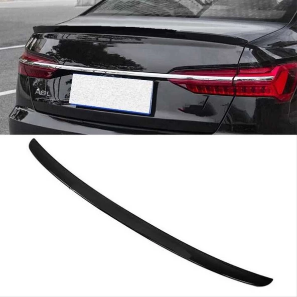A6 (2019+)  IÇIN UYUMLU SPOILER - PIANO BLACK (PARLAK SIYAH) - 1