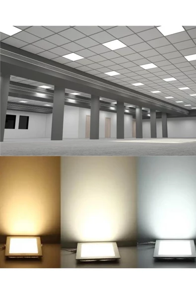 Yüksek Verimli 6W Sıva Altı Kare Led Panel - Kare Tasarım- 540 Lümen 15.000 Saat -Yüksek Verim Uzun Ömür ve Enerji Tasarrufu - 4