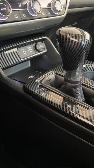 CIVIC FE1 2022 IÇIN UYUMLU  VITES KONSOL KAPLAMA - KARBON - 6