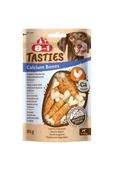 8in1 Tasties Calcium Bones Tavuk Sargılı Köpek Ödülü 85 gr ürün görseli 1