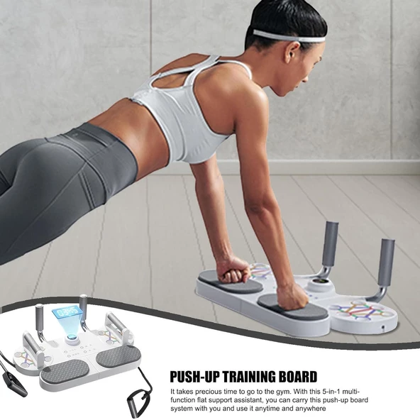 14in1 Dijital Sayaçlı Şınav Tahtası Plank Fonksiyonel Ev Fitness Gym İç Mekan Spor Egzersiz Aleti - 3