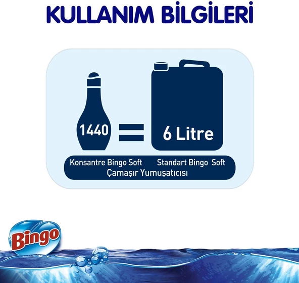 Bingo Soft Konsantre Çamaşır Yumuşatıcısı Sensitive 1440 ml Ekonomi Paketi 4'lü - 4