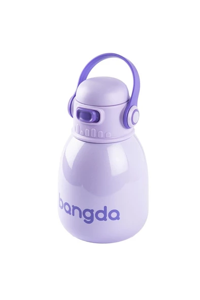 BANGDA MOR ÇİFT KATMANLI TUTACAKLI PASLANMAZ ÇELİK ÇOCUK TERMOSU 800ML