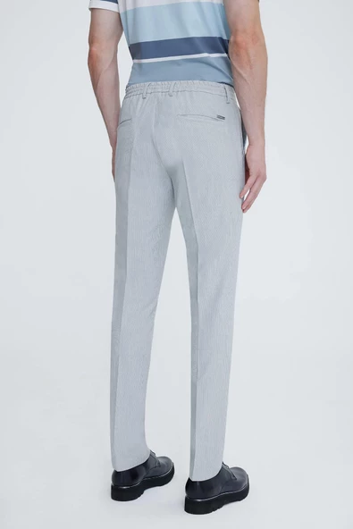 Yazı Slim Fit Likralı Erkek Jogger Pantolon-7107 - 2