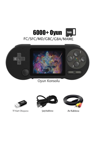 DATA FROG SF2000 Retro Oyun Konsolu 6000 Oyun 3inç HD Gamepad