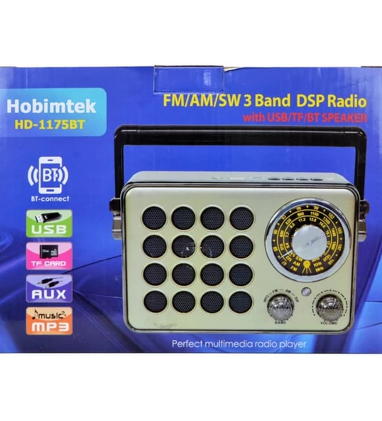 Radyo 1175bt Bataryalı Bluetooth Radyo Müzik Kutusu 23 Cm - 3