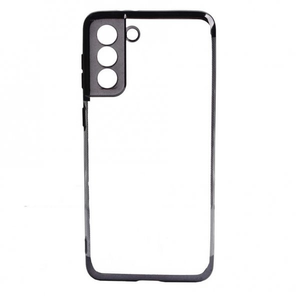 Ceponya Galaxy S21 Kılıf İnce Köşeleri Renkli Şeffaf Silikon - 5