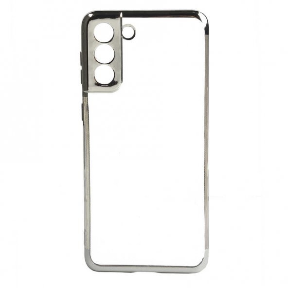 Ceponya Galaxy S21 Kılıf İnce Köşeleri Renkli Şeffaf Silikon - 8