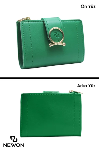Kadın Çok Gözlü Bol Kartlıklı Deri Cüzdan Bozuk & Kağıt Para Bölmeli Fermuarlı Şık Kartlık Cüzdan - 5