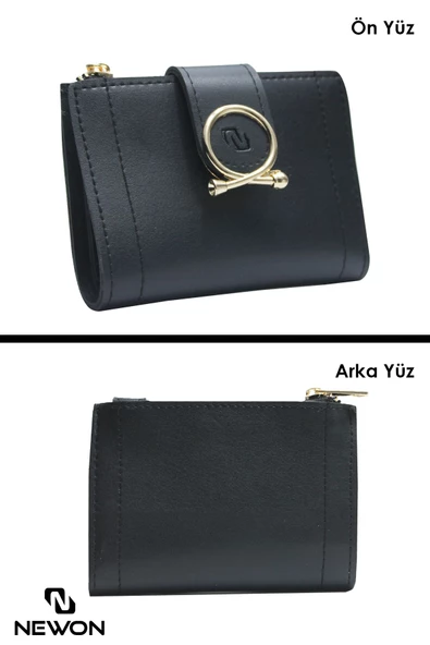 Kadın Çok Gözlü Bol Kartlıklı Deri Cüzdan Bozuk & Kağıt Para Bölmeli Fermuarlı Şık Kartlık Cüzdan - 4