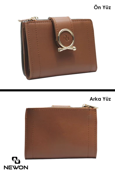 Kadın Çok Gözlü Bol Kartlıklı Deri Cüzdan Bozuk & Kağıt Para Bölmeli Fermuarlı Şık Kartlık Cüzdan - 5