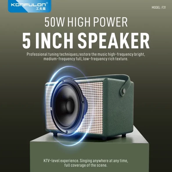 Kablosuz Bluetooth Taşınabilir Parti Karaoke Hoparlörü - Model F31 - 9