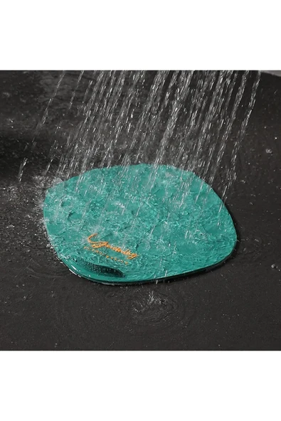 TİNEKE Deniz Kabuğu Desenli Kötü Koku Önleyici Silikon Mat Banyo Mutfak Lavabo Balkon Tıkaç Kapağı SİYAH - 5