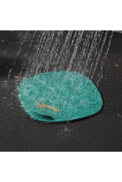 TİNEKE  Deniz Kabuğu Desenli Kötü Koku Önleyici Silikon Mat Banyo Mutfak Lavabo Balkon Tıkaç Kapağı GRİ - 5