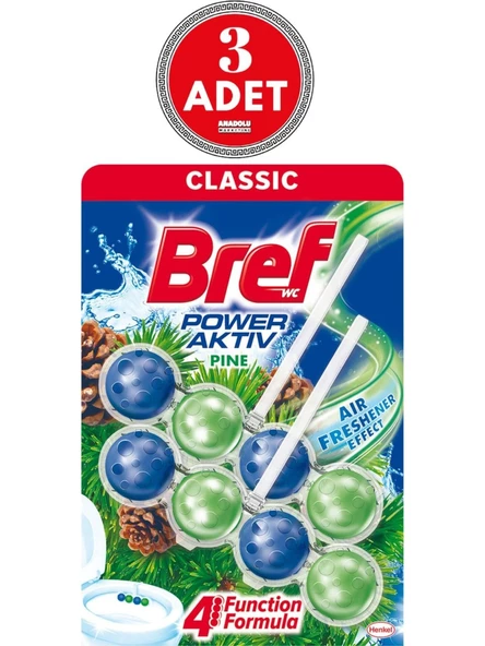 Bref Wc Power Aktiv Çam Tuvalet Bloğu 2'li Paket 3 Adet Bref Çam