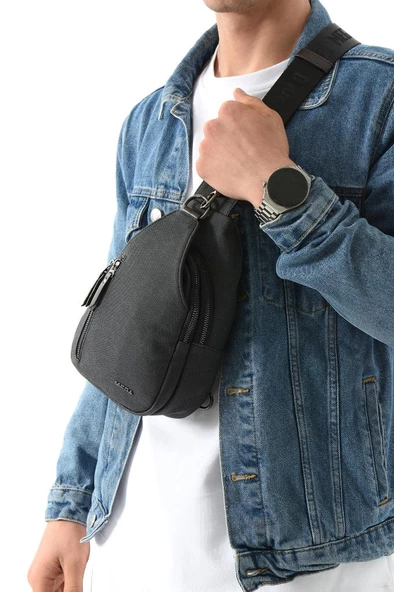 Erkek Bady Bag Göğüs Çantası Kanvas Kumaş Sırt Çantası 27*17 Cm Günlük Omuz Çantası