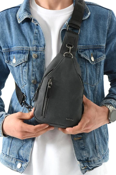 Erkek Bady Bag Göğüs Çantası Kanvas Kumaş Sırt Çantası 27*17 Cm Günlük Omuz Çantası - 6