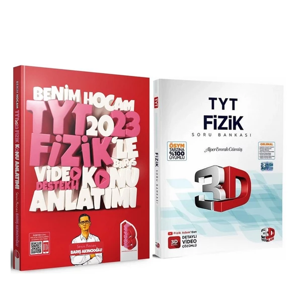 Benim Hocam 2023 TYT Fizik Konu ve 3D Soru Bankası Seti 2 Kitap
