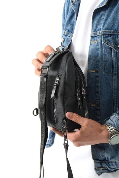 Erkek Bady Bag Göğüs Çantası Kanvas Kumaş Sırt Çantası 27*17 Cm Günlük Omuz Çantası - 4