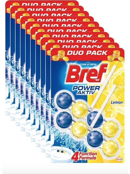Bref Power Aktiv Duopack Katı Klozet Bloğu Limon Kokulu 10 Adet 2'li Paket