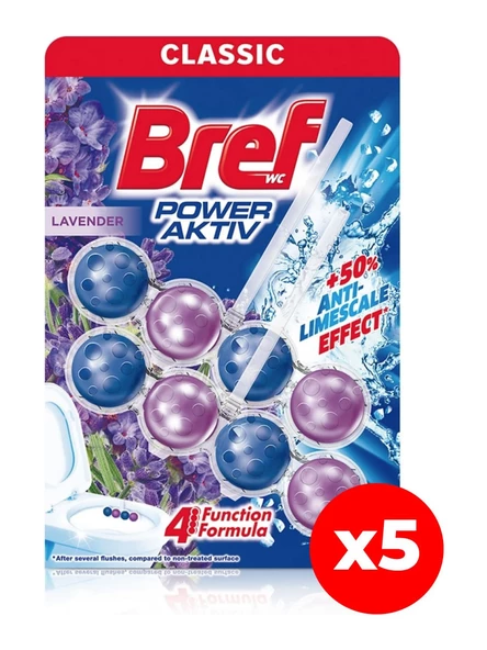 Bref Power Wc Aktiv Tuvalet Bloğu 100 gr Lavanta x 5 Adet