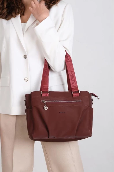 Kadın Omuz Çantası Saten Kumaş 35*25 Cm Çapraz Askılı Postacı Çanta Mega Bag Vegan Deri Kol Çantası
