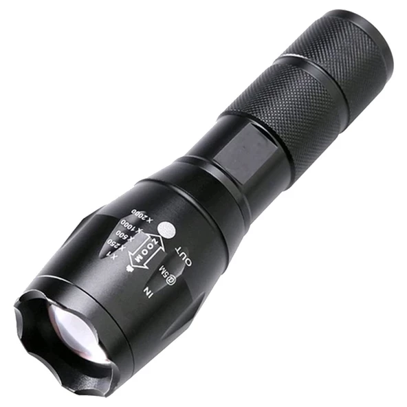 POWERMASTER PM-14623 ŞARJLI ZOOMLU FLASH ÖZELLİKLİ 4 MOD POWER LEDLİ METAL EL FENERİ