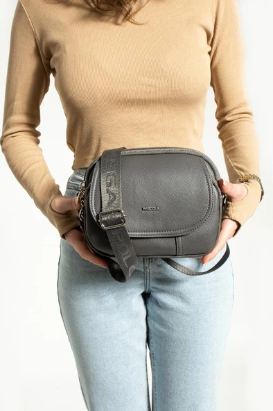 Kadın Postacı Çanta 24*19 Cm Suni Deri Çapraz Askılı Omuz Çantası Mega Çanta Kapaklı Model - 2