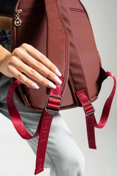 Saten Kumaş Kadın Sırt Çantası 38*28 Cm Yağmur İtici Kumaş Mega Bag Günlük Kullanıma Uygun - 2