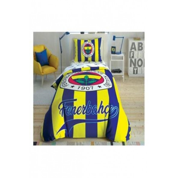Taç Lisanslı Tek Kişilik Nevresim Takımı Fenerbahçe Çubuklu
