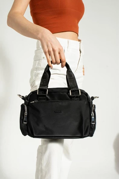 Kadın Omuz Çantası 32*22 Cm Çapraz Askılı Postacı Çanta Mega Bag Saten Kumaş Kol Çantası - 3