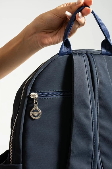 Saten Kumaş Kadın Sırt Çantası 38*28 Cm Yağmur İtici Kumaş Mega Bag Günlük Kullanıma Uygun - 12