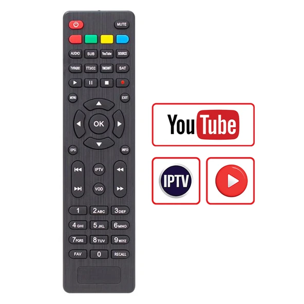 HEY KR MAGBOX ORBİT*MARGINAL*BRAWOO IPTV-VOD-YOUTUBE TUŞLU HD UYDU SLİM KUMANDA (40057=33306)