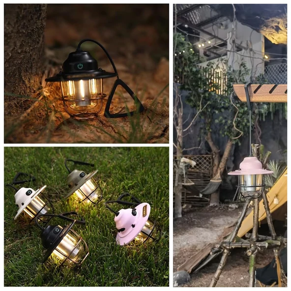 POWERMASTER LK-003A ŞARJLI KAMP LAMBASI FİLAMENT LED AMPÜL (6 FARKLI AYDINLATMA MODU) - 3
