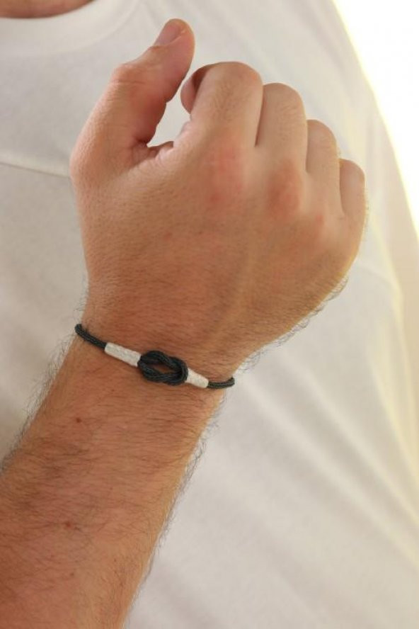 Unisex Kazaziye Düğüm Bileklik/Gümüş El Sarması Osmanlı Motif Bileklik - 4